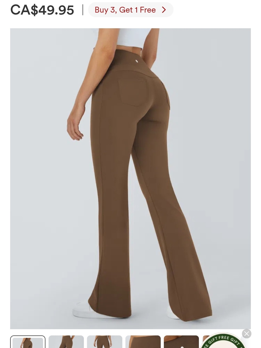 HALARA Light BROWN High-Waist Bootcut Flare Pants